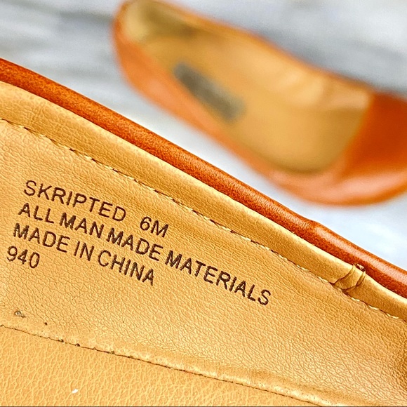 STEVE MADDEN Flats Cognac Brown “Skripted” Slip-On Ballet Flats Tan 6M - Picture 8 of 16